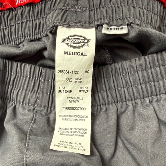 Dickies Charcoal Scrub Pants Size M Petite - Picture 3 of 4